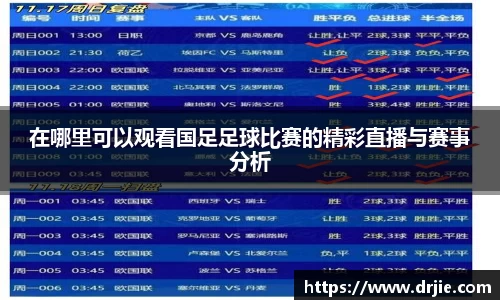 在哪里可以观看国足足球比赛的精彩直播与赛事分析
